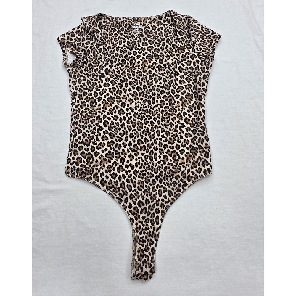 SWS Contour Leopard Print Short‎ Sleeve Body Suit Women's Size Large